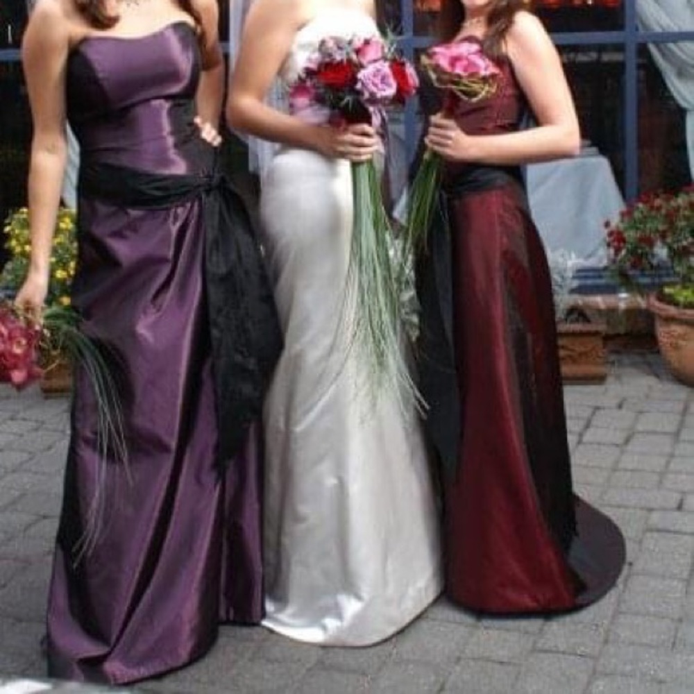 Lazaro Bridesmaids Dress with Black Sash